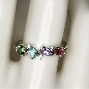 Easter pastel Stone S925 Sterling Ring Sz.9